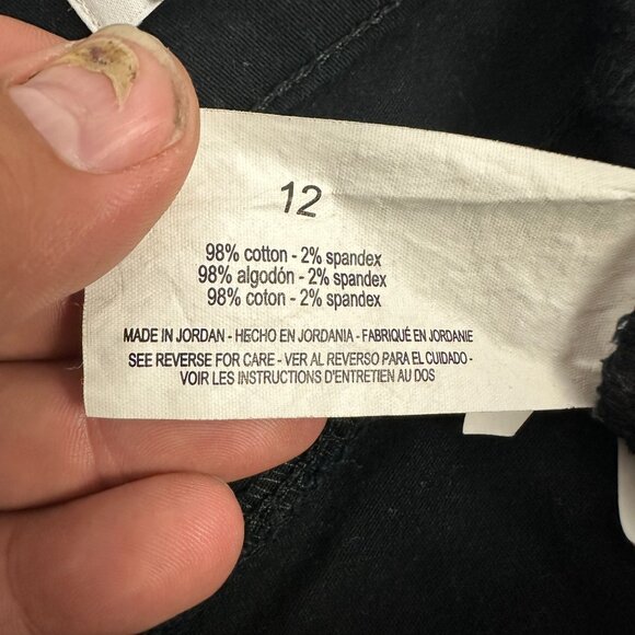 Nine West Heidi Pull On Crop Jeans Size 12 Black Stylish Cropped - Picture 5 of 6